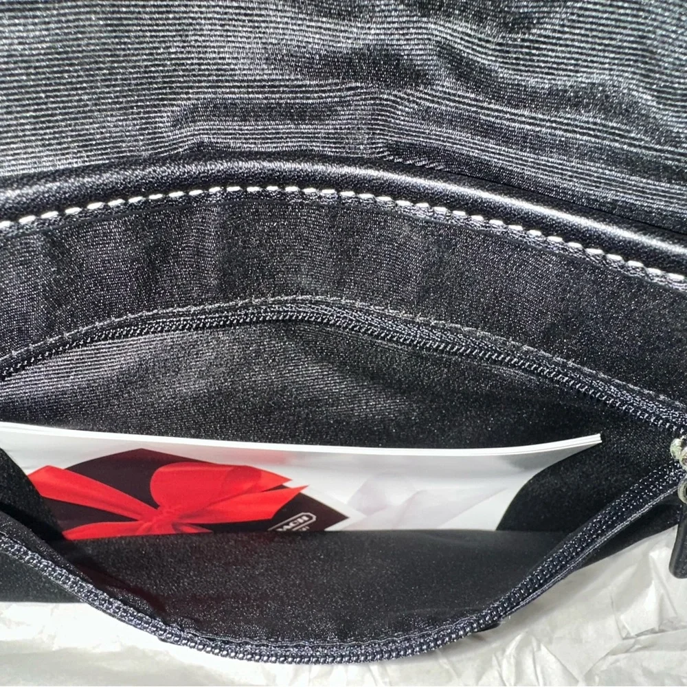 Coach Black Leather Shoulder Bag with Silver Accents, F10192 - Picture 8 of 9